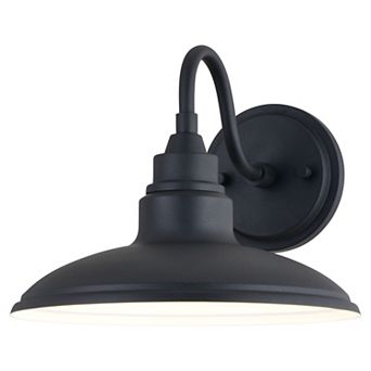 Tucson 10" LED Outdoor Wall Light Textured Black and Glossy White