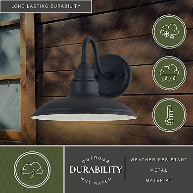 Tucson 10" LED Outdoor Wall Light Textured Black and Glossy White