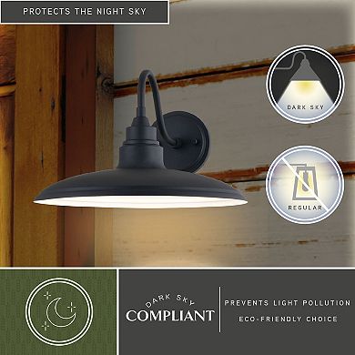 Tucson 13-in. LED Outdoor Wall Light Textured Black and Glossy White