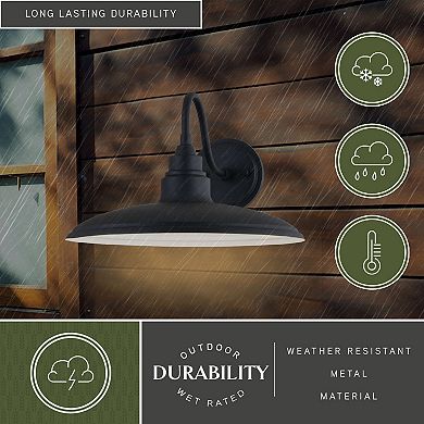 Tucson 13-in. LED Outdoor Wall Light Textured Black and Glossy White