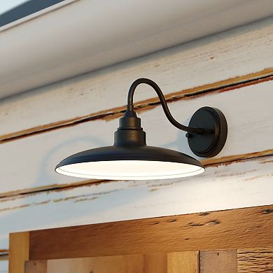 Tucson 13-in. LED Outdoor Wall Light Textured Black and Glossy White