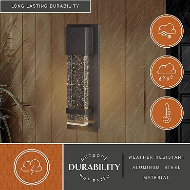 Wabash 4.75" LED Outdoor Wall Light Mystic Pewter