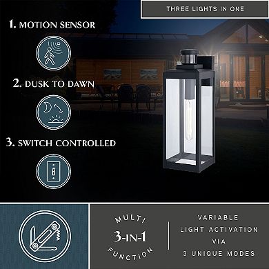 Kinzie Dualux 6" Outdoor Motion Sensor Wall Light Textured Black