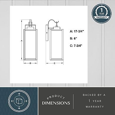Clinton Steel 1 Light Matte Black Transitional Outdoor Wall Lantern Clear Glass