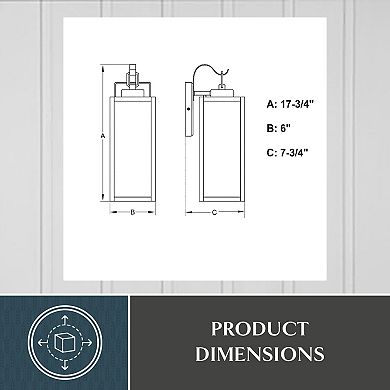 Clinton Steel 1 Light Matte Black Transitional Outdoor Wall Lantern Clear Glass