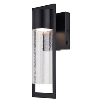 Sawyer Steel 1 Light Integrated LED Matte Black Outdoor Wall Lantern Clear Glass