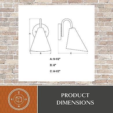 Hanson Steel 1 Light Matte Black and White Dark Sky Indoor Outdoor Wall Sconce