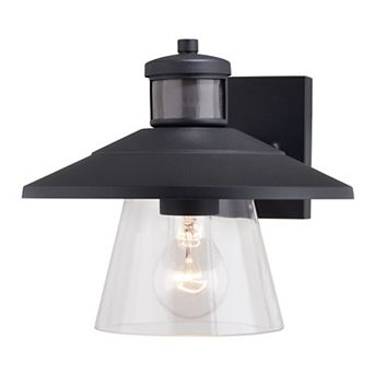 Westport Steel Black Motion Sensor Dusk to Dawn Outdoor Wall Light Coastal