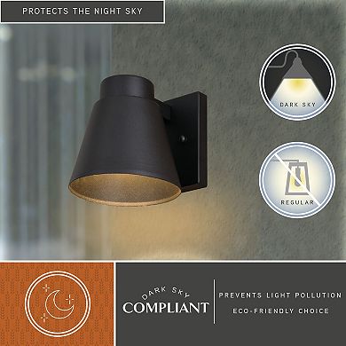 Evans Aluminum 1 Light LED Textured Black Contemporary Outdoor Wall Sconce