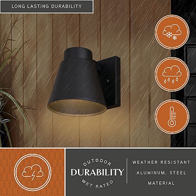 Evans Aluminum 1 Light LED Textured Black Contemporary Outdoor Wall Sconce