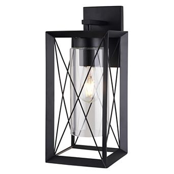 Milton 1 Light Matte Black Transitional Outdoor Wall Lantern Clear Glass