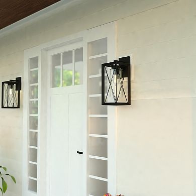 Milton 1 Light Matte Black Transitional Outdoor Wall Lantern Clear Glass