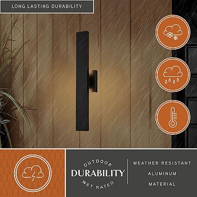 Owen Aluminum 1 Light Backlit LED Matte Black Indoor Outdoor Wall Light