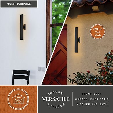 Owen Aluminum 1 Light Backlit LED Matte Black Indoor Outdoor Wall Light