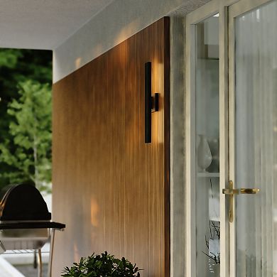 Owen Aluminum 1 Light Backlit LED Matte Black Indoor Outdoor Wall Light