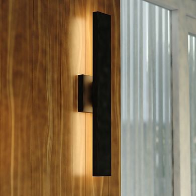 Owen Aluminum 1 Light Backlit LED Matte Black Indoor Outdoor Wall Light