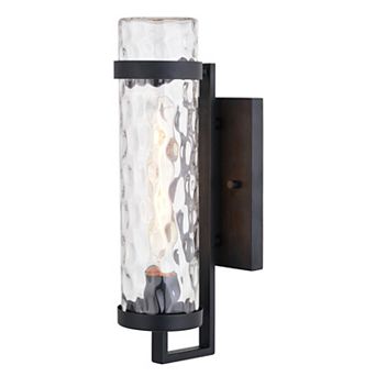 Seymour 1 Light Textured Black Transitional Outdoor Wall Lantern Clear Glass