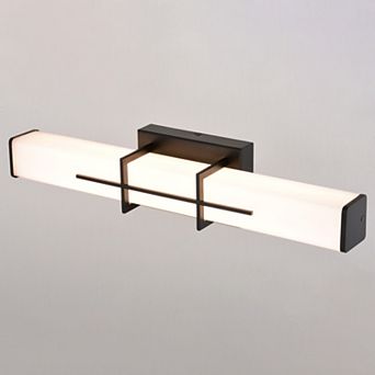 Fuller Park 1 Light LED Matte Black Bathroom Vanity Fixture White Glass