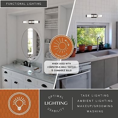 Fuller Park 1 Light LED Matte Black Bathroom Vanity Fixture White Glass