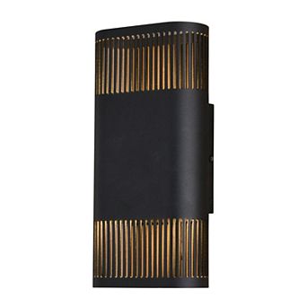 Skyline Aluminum 2 Light LED Textured Black Contemporary Outdoor Wall Sconce
