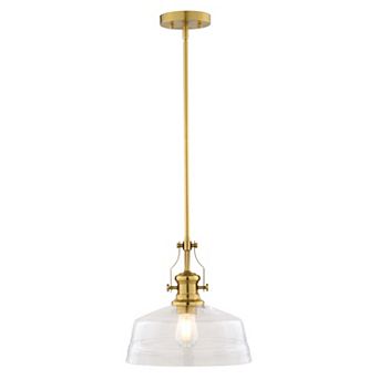 Beloit 1 Light Brushed Gold Farmhouse Pendant Light Clear Glass