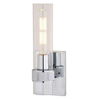 Bari 13 in H Wall Sconce Light Fixture Polished Chrome with Clear Glass
