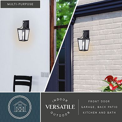 Cottage Grove 1 Light Matte Black Transitional Outdoor Wall Lantern Clear Glass