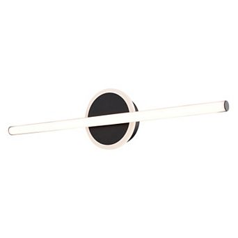Whittier 23.75 in LED Black Bathroom Vanity Wall Light with Night Light