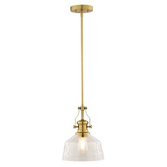 Beloit Brushed Gold Farmhouse Mini Pendant Ceiling Light Clear Glass