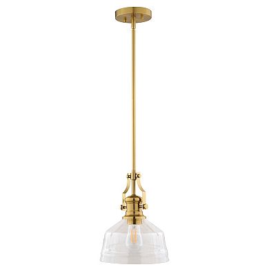 Beloit Brushed Gold Farmhouse Mini Pendant Ceiling Light Clear Glass
