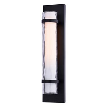Vilo 4.5 in W 1 Light Matte Black Wall Sconce Light with Full Backplate