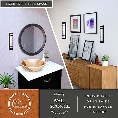 Vilo 4.5-in W 1 Light Matte Black Wall Sconce Light with Full Backplate