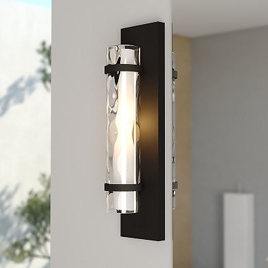 Vilo 4.5-in W 1 Light Matte Black Wall Sconce Light with Full Backplate