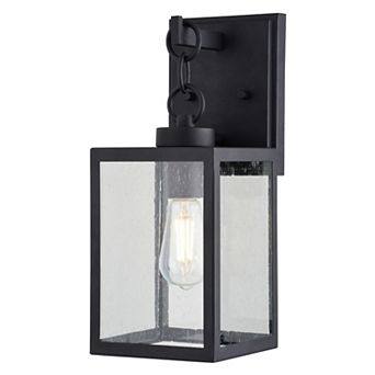 Berkley Metal 1 Light Textured Black Outdoor Wall Lantern Clear Glass