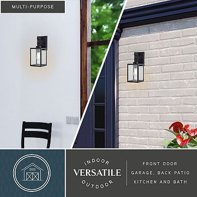 Berkley Metal 1 Light Textured Black Outdoor Wall Lantern Clear Glass