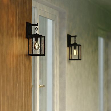 Berkley Metal 1 Light Textured Black Outdoor Wall Lantern Clear Glass