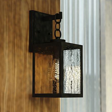 Berkley Metal 1 Light Textured Black Outdoor Wall Lantern Clear Glass
