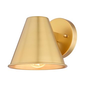 Smith 6.25 in H 1-Light Gold Modern Indoor-Outdoor Wall Sconce Fixture Dark Sky