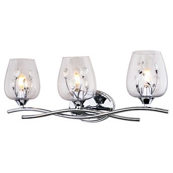 Wilmette 24 in 3-Light Modern Chrome Bathroom Vanity Fixture, Clear Glass Shade