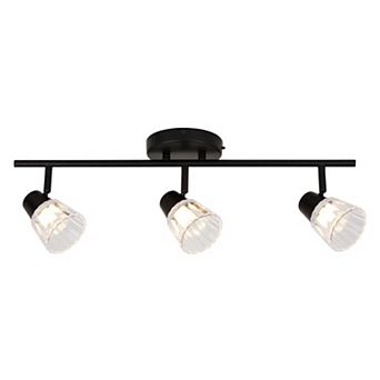 Dalton 3-Adjustable Head Black LED Ceiling Track Light Fixture Semi Flush Mount
