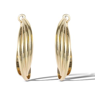 JS Jessica Simpson Womens Twisted Layered Hoop Earrings