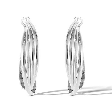 JS Jessica Simpson Womens Twisted Layered Hoop Earrings