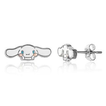 Sanrio Cinnamoroll Silver & Enamel Stud Earrings, Official License