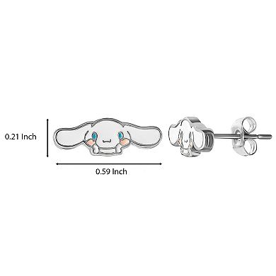 Sanrio Cinnamoroll Silver & Enamel Stud Earrings, Official License