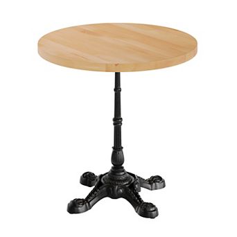 Flash Furniture 30" Round Solid Wood Commercial Tabletop with 22.75" x 22.75" Bistro Table Base