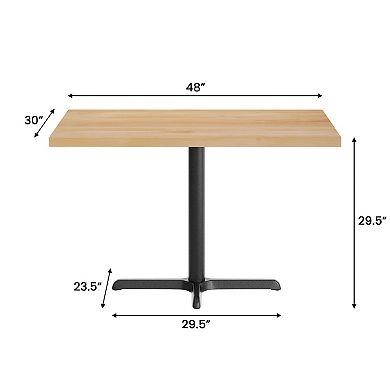 Flash Furniture Rectangular Solid Wood Commercial Tabletop w/ 23.75" x 29.5" Dining Height X-Base