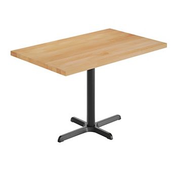 Flash Furniture Rectangular Solid Wood Commercial Tabletop w/ 23.75" x 29.5" Dining Height X-Base