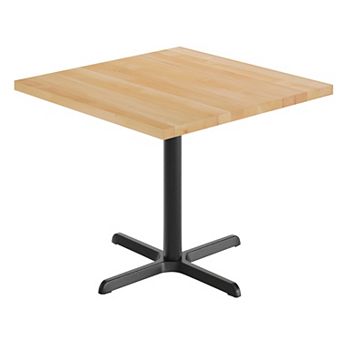 Flash Furniture 36" Square Solid Wood Commercial Tabletop with 30" x 30" Dining Height X-Base