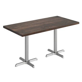 Flash Furniture Rectangular Solid Wood Commercial Tabletop with X-Base