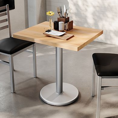 Flash Furniture 30"L x 24"W Solid Wood Commercial Tabletop with 18" Dining Height Base